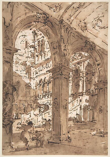 Architectural Capriccio: Courtyard of a Palace