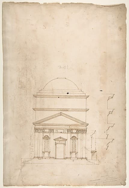 S. Andrea via Flaminia, elevation (recto) blank (verso)
