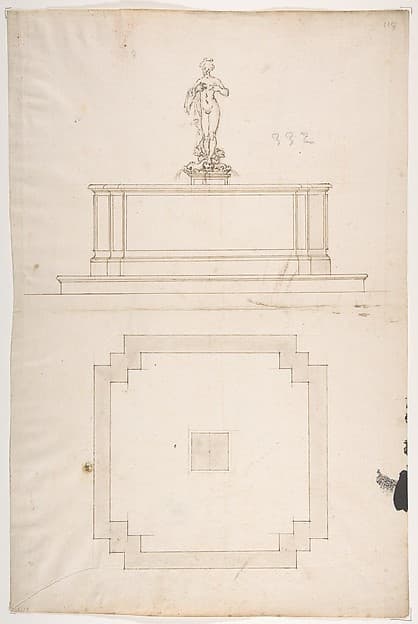 Plan and Elevation for a Fountain