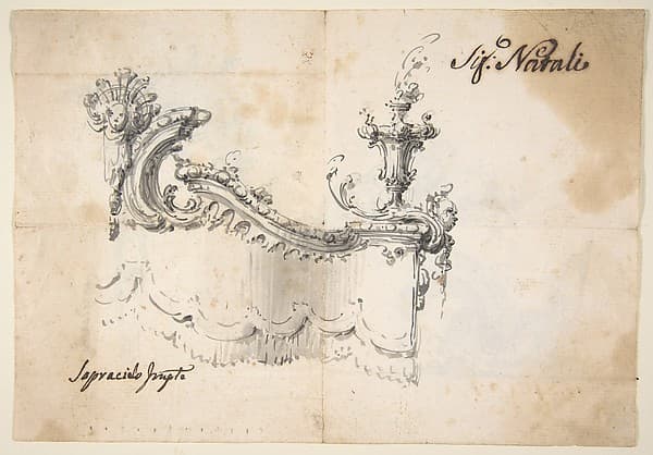 Design for a Canopy (recto). Design for an Armchair (verso)