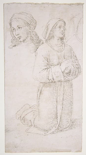 Study of a Kneeling Youth and of the Head of Another