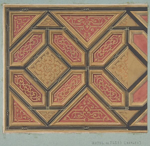 Design for the Decoration of the Ceiling in the Hôtel de Pless, Berlin, or the Chateau de Cangé in the Loire