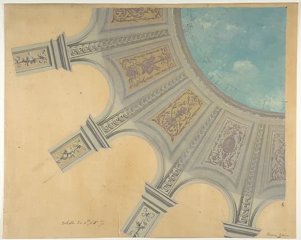 Design for a decorated dome in the Peruviez residence, Belgium