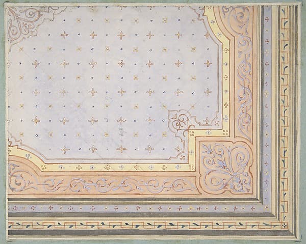 Partial design for the painted decoration of a ceiling