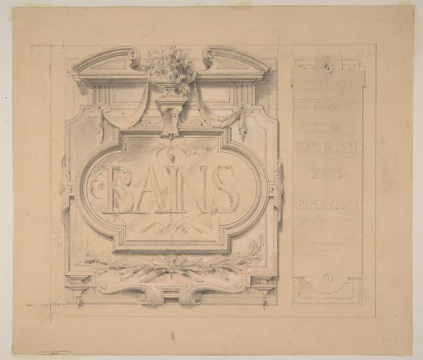 Design for an ornamental plaque for a bath house