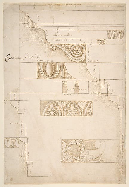 Architectural Study: The Measured Profiles of the Cornice and Entablature of the "Colonnacce" from the Forum Transitorium (the "Palace of Nerva").