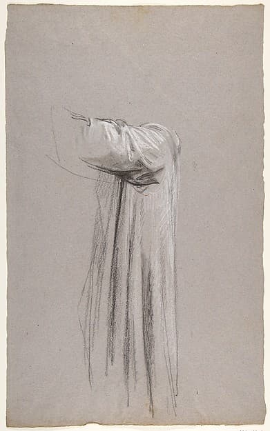 Drapery Study for a Monk (lower register; study for wall paintings in the Chapel of Saint Remi, Sainte-Clotilde, Paris, 1858)