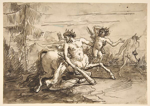 Centaur with a Club, and Two Satyrs