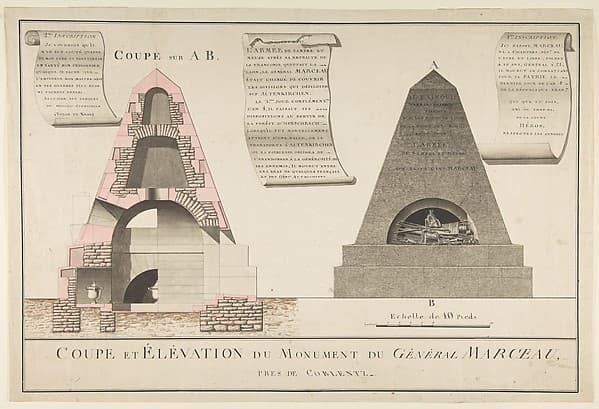 Cross-Section and Elevation of the Funeral Monument for General François Séverin Marceau (1769-1796)