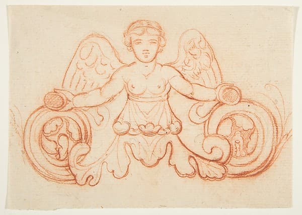 Design with Winged Female Figure
