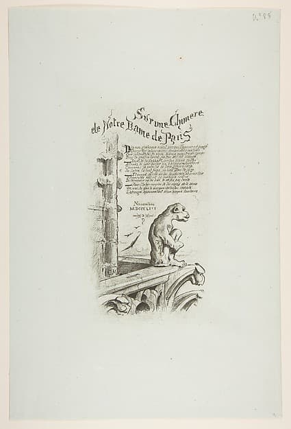Regarding One of the Gargoyles of Nôtre-Dame, Paris