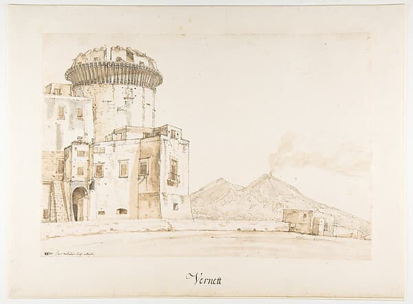 The Castel Nuovo in Naples, with a View of Mount Vesuvius