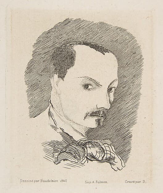 Portrait of Charles Baudelaire, after his own design of 1848