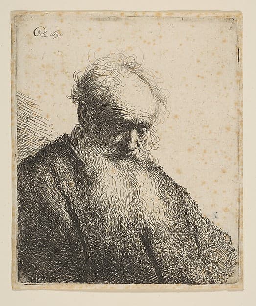 Bust of an Old Man with Flowing Beard: the Head Inclined Three-Quarters Right