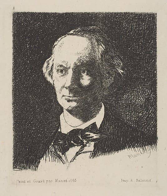 Portrait of Charles Baudelaire, Full Face, after a photograph by Nadar