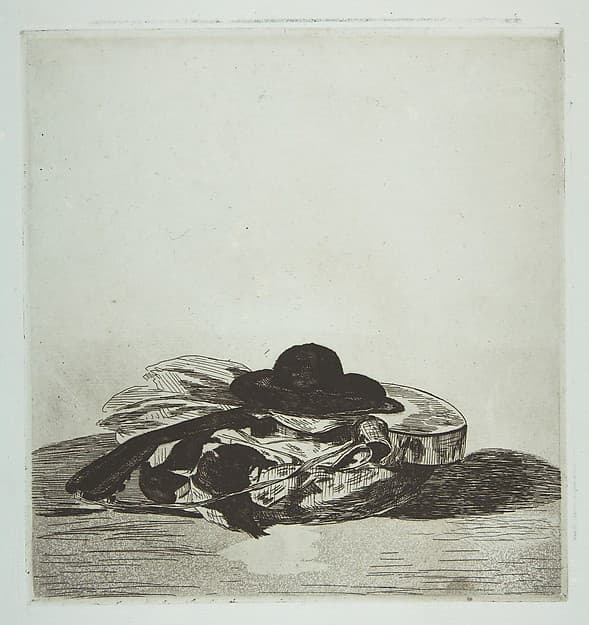 Hat and Guitar. Cover design for "Eaux-fortes par Edouard Manet," an album of fourteen etchings