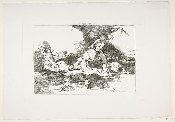 Plate 16 from "The Disasters of War" (Los Desastres de la Guerra): 'They make use of them' (Se aprovechan)
