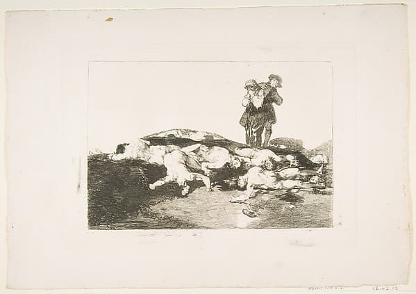 Plate18 from "The Disasters of War" (Los Desastres de la Guerra): 'Bury them and keep quiet' (Enterrar y callar)