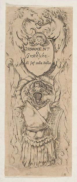 Two Horse Heads Framing a Shield