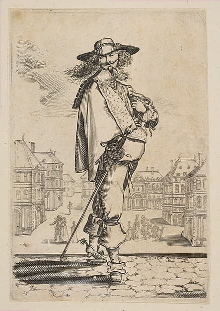 Gentleman with a Sword Before Some Buildings