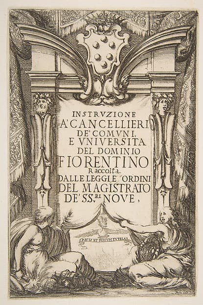 Frontispiece for the Instruzione a' Cancellieri