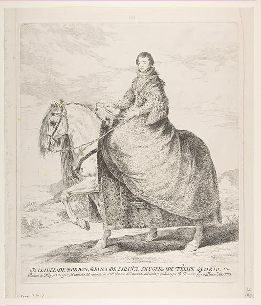 Isabel de Bourbon on horseback, after Velázquez