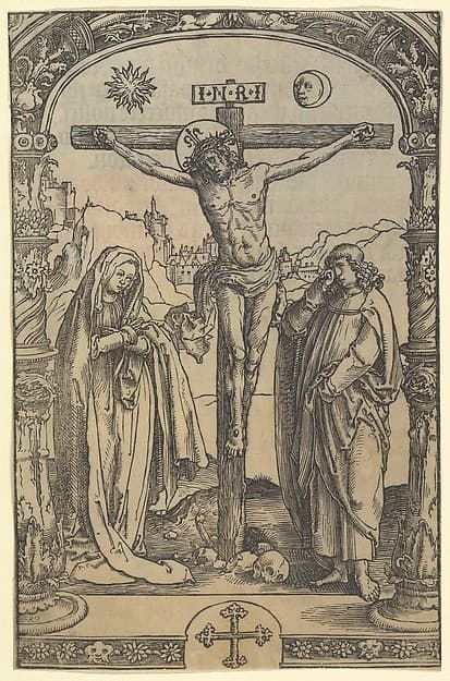 The Crucifixion used in Missale Traiectense (Utrecht Missal), Leiden, 1514