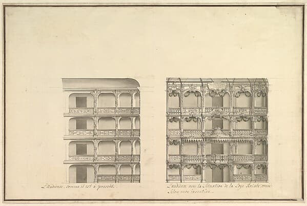 Elevation of Boxes and Royal Box as Presently Constituted and According to New Design