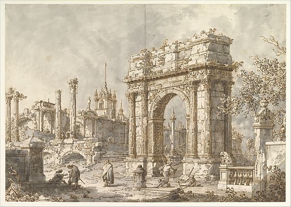 Capriccio with a Roman Triumphal Arch