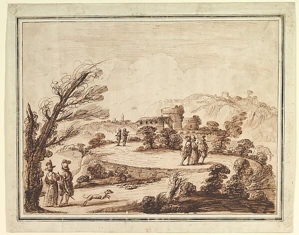 Landscape with Figures and Fortifications