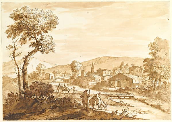 Landscape with a Town by a River
