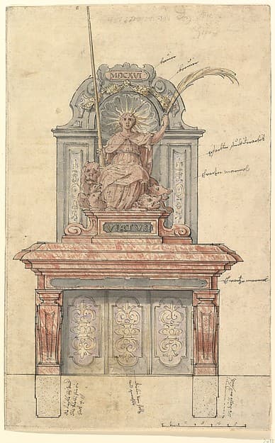 Design for a Chimneypiece with a Personification of Virtue