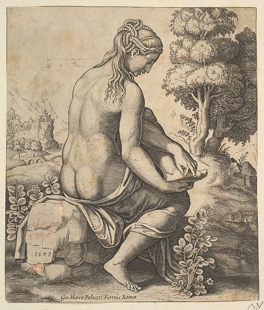Venus removing a thorn from her foot