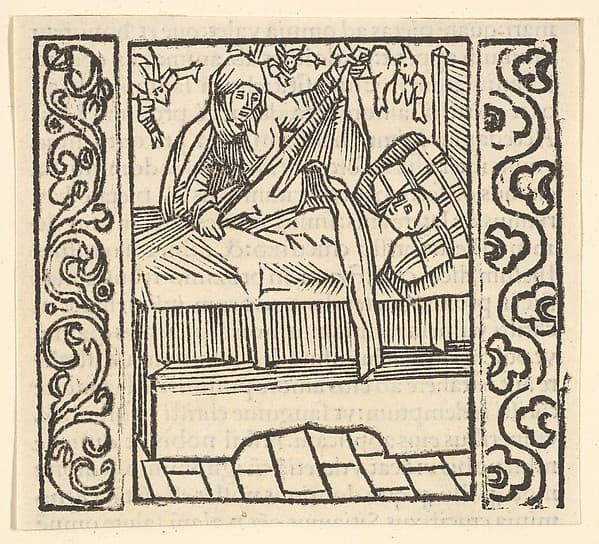 Caring for the Dead, illustration from Speculum Passionis, 1507