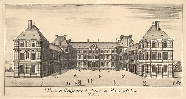 View and Perspective of the inside of the Palais d'Orleans, from 'Various views of remarkable places in Italy and France' (Diverses vues d'endroits remarquables d'Italie et de France)