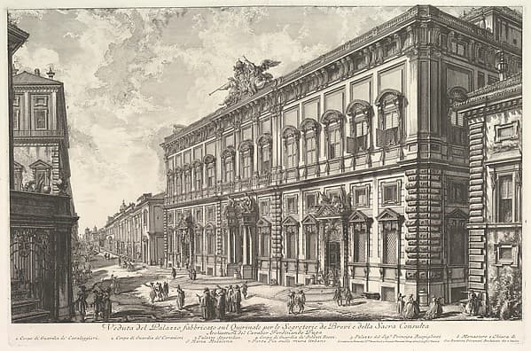 View of the Palazzo della Consulta on the Quirinal housing the Papal Secreteriat, from Vedute di Roma (Roman Views)