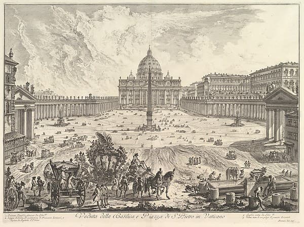 View of St. Peter's Basilica and Piazza in the Vatican, from "Vedute di Roma" (Roman Views)