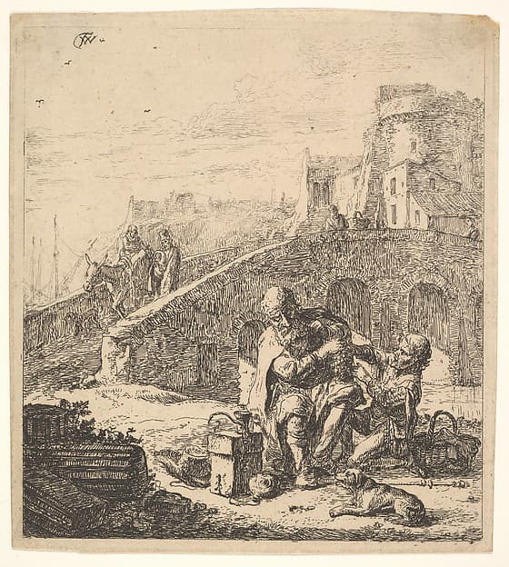 Lazarillo Stealing Grapes from the Poor Blind Beggar