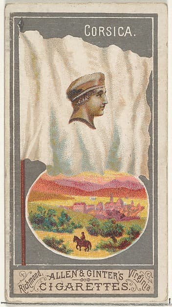 Corsica, from the City Flags series (N6) for Allen & Ginter Cigarettes Brands