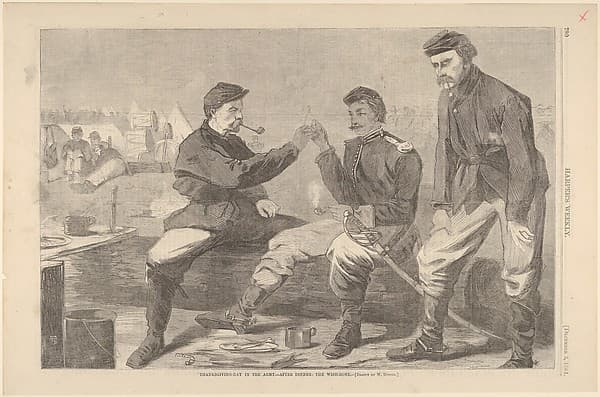 Thanksgiving Day in the Army – After Dinner: The Wish-Bone (from "Harper's Weekly," Vol. VIII)