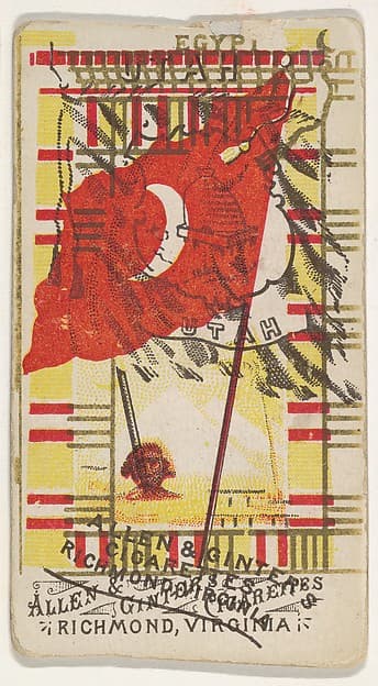 Egypt and Utah (double-printed card), from Flags of All Nations, Series 1 (N9) for Allen & Ginter Cigarettes Brands