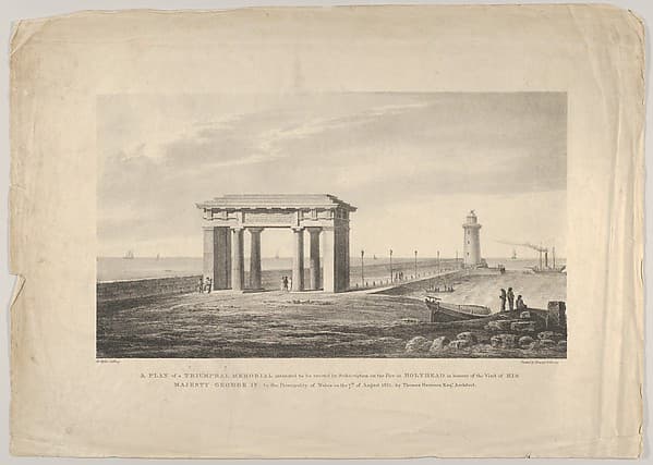 A Plan of a Triumphal Memorial....at Holyhead in honour of the visit of His Majesty George IV to the Principality of Wales on the 7th of August, 1821 by Thomas Harrison Esq. Architect