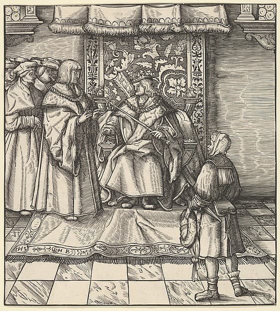 The Blue King's Council to Attack the White King by Surprise, from Der Weisskunig