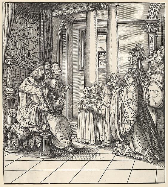 The White King Receiving His Daughter Margaret and the Children of King Philip, from Der Weisskunig