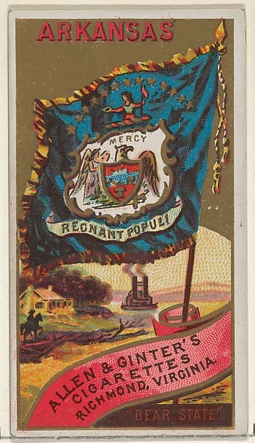 Arkansas, from Flags of the States and Territories (N11) for Allen & Ginter Cigarettes Brands
