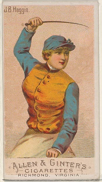 J.B. Haggin, from the Racing Colors of the World series (N22a) for Allen & Ginter Cigarettes