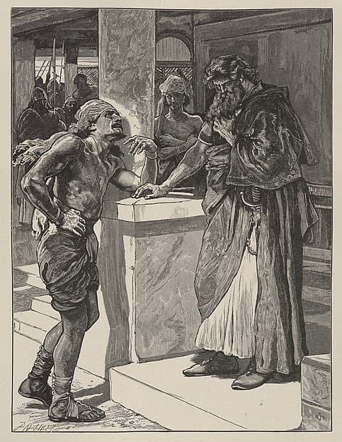 Cushi Brings to David News of the Death of Absalom, from "Dalziels' Bible Gallery"