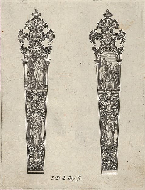 Design for Knife Handles with the Temptation of Adam and Eve and a Memento Mori Scene