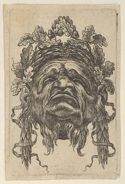 Mask with a Wreath of Laurels and a Wreath of Oak Leaves, Seen from Below, from Divers Masques