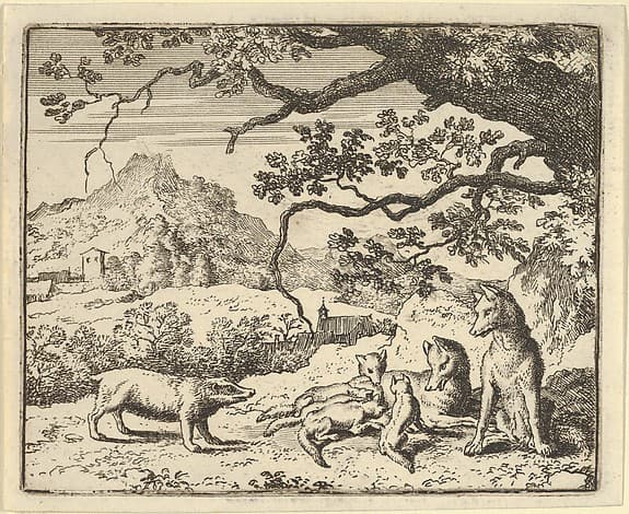 Renard Receives a New Citation from the Badger from Hendrick van Alcmar's Renard The Fox